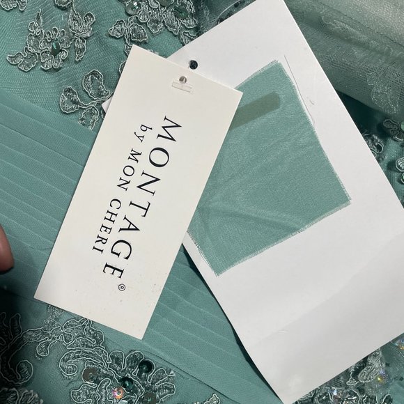 Montage by Mon Cheri 114911 Loden Green Mother of the Bride Dress - Picture 8 of 13